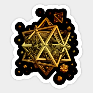 Golden Reptile on the polyhedron Sticker